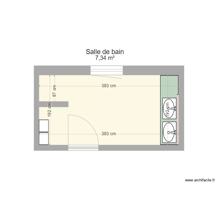 Salle de bain actuelle. Plan de Salle de bain actuelle. Plan de