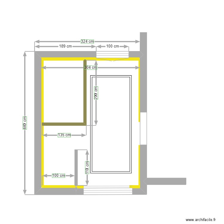 sauna eber. Plan de 1 pièce et 12 m2
