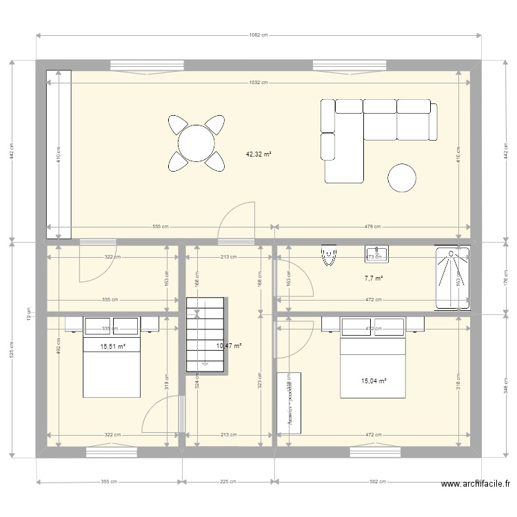 M Huberty. Plan de 9 pièces et 182 m2