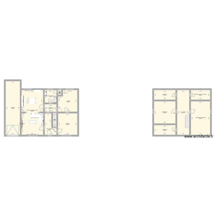 Maison Moignelée RDC. Plan de 16 pièces et 227 m2