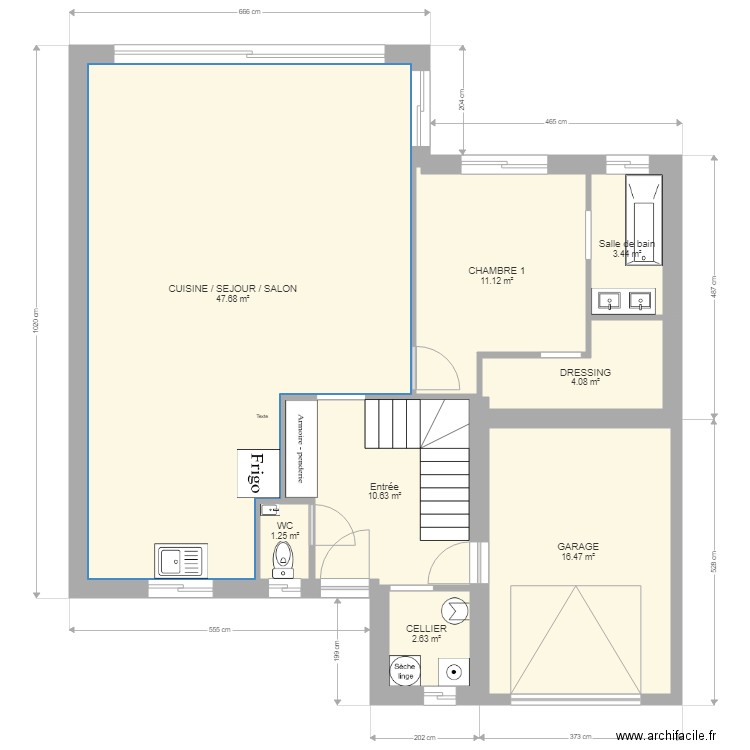 TENTATIVE RDC bis sans meuble SANS TERRAIN. Plan de 0 pièce et 0 m2