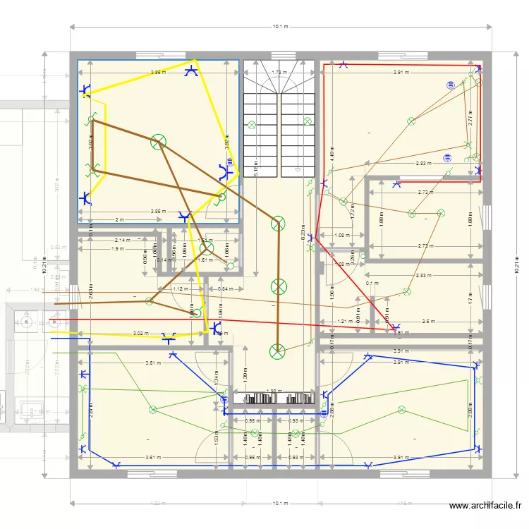 baptiste et papa 100 m2 electricite . Plan de 