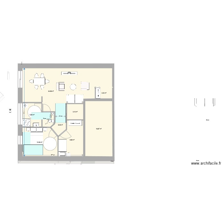 RDC HANDICAPE. Plan de 0 pièce et 0 m2