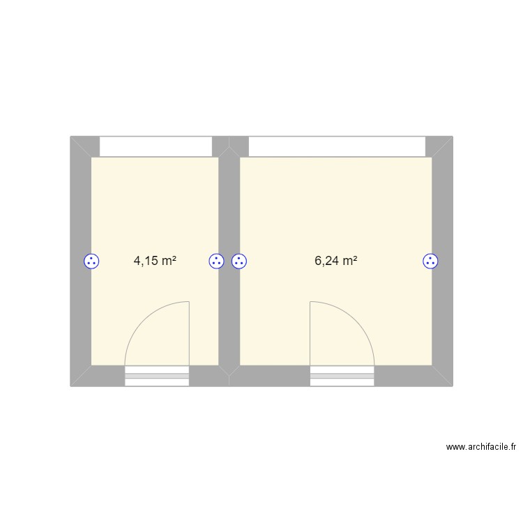 Salles Traduction. Plan de 2 pièces et 10 m2