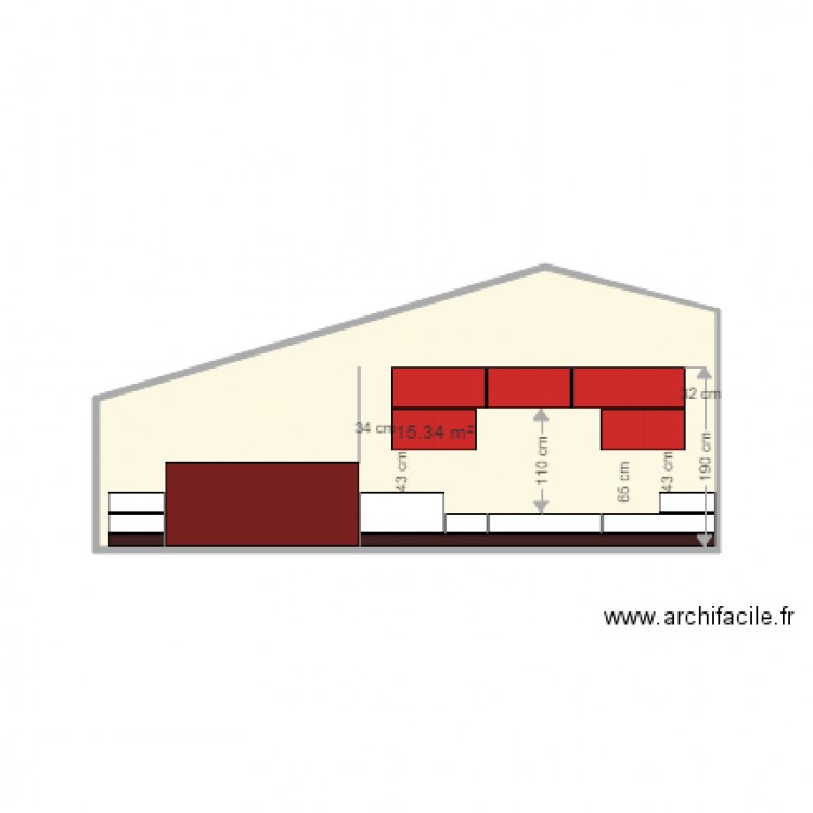 Chambre 1er paroi nord. Plan de 0 pièce et 0 m2