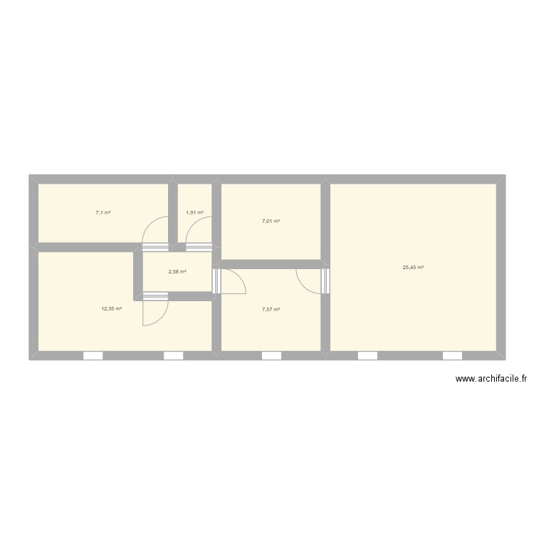 Maison ANZIN - 1er. Plan de 7 pièces et 64 m2