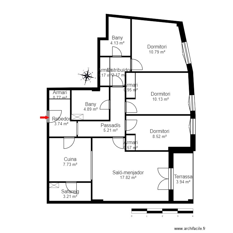 c. la vena 3 escala b 1-1. encamp. Plan de 16 pièces et 86 m2