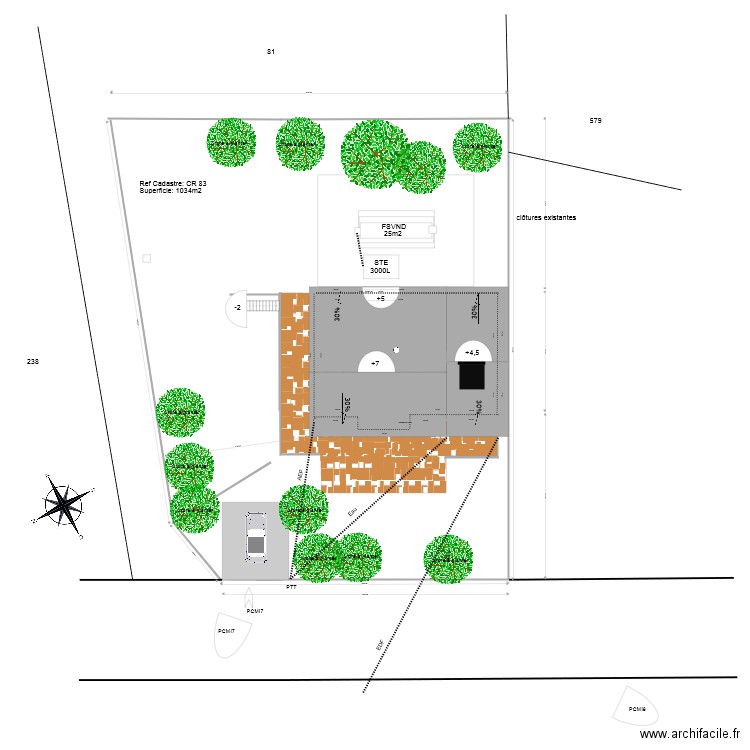 plan masse. Plan de 0 pièce et 0 m2