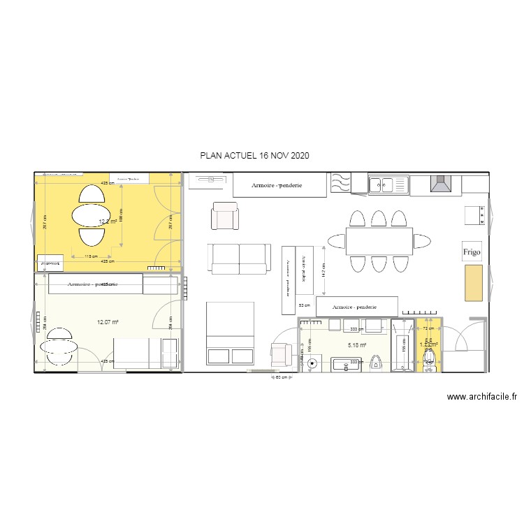 PLAN ACTUEL 16 NOV 2020. Plan de 0 pièce et 0 m2