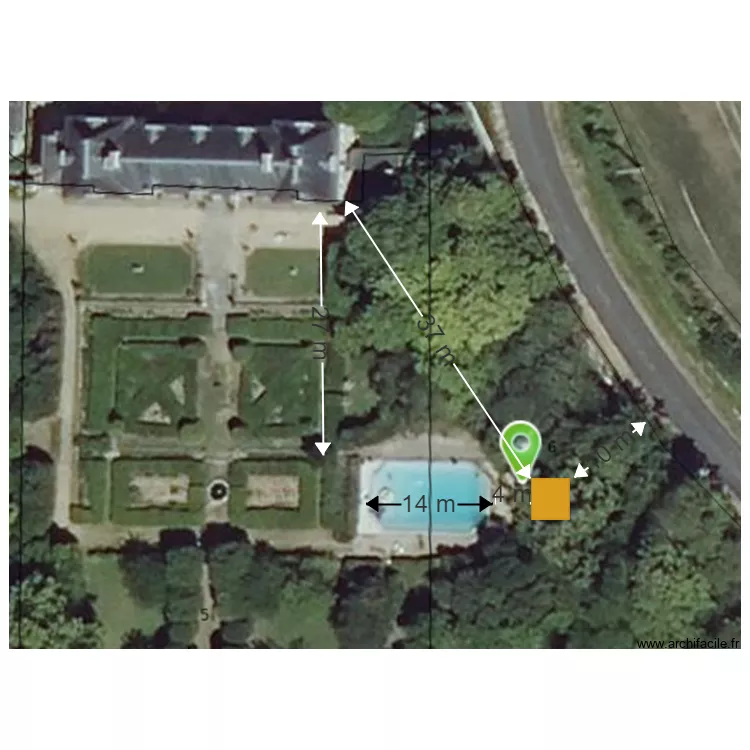 Implantation piscine. Plan de Implantation piscine. Plan de