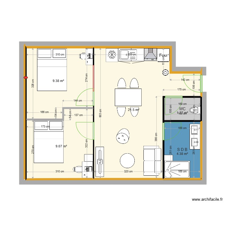 APPART TOULOUSE ST MICHEL PROJET. Plan de 0 pièce et 0 m2