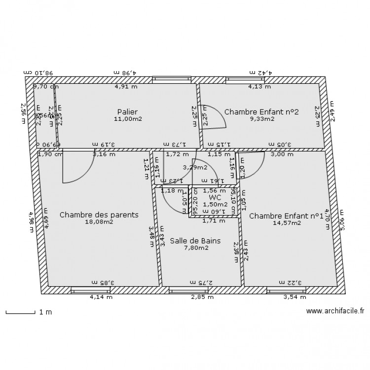 1er étage. Plan de 0 pièce et 0 m2