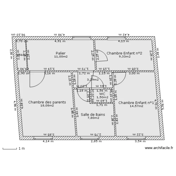 1er &eacute;tage. Plan de 