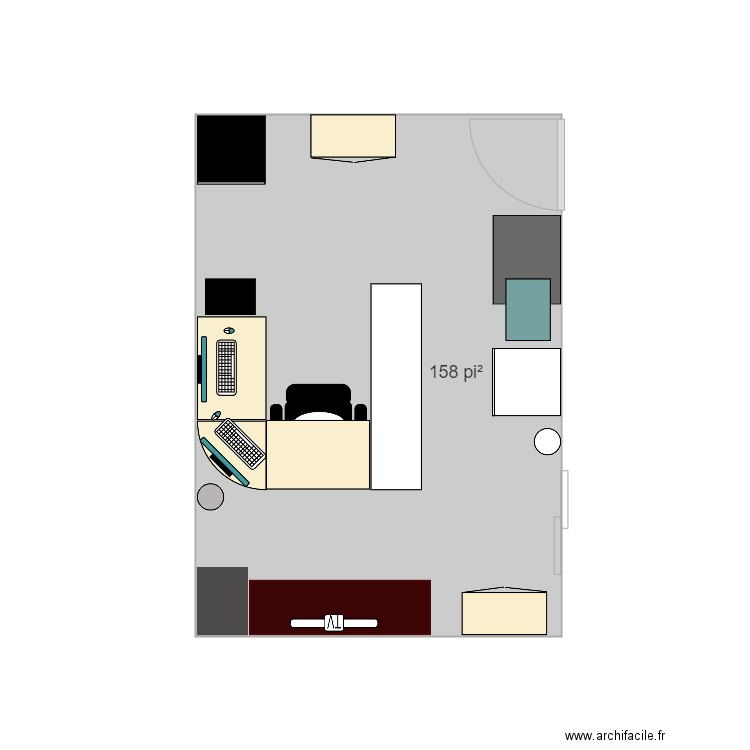 Bureau 1J. Plan de 0 pièce et 0 m2