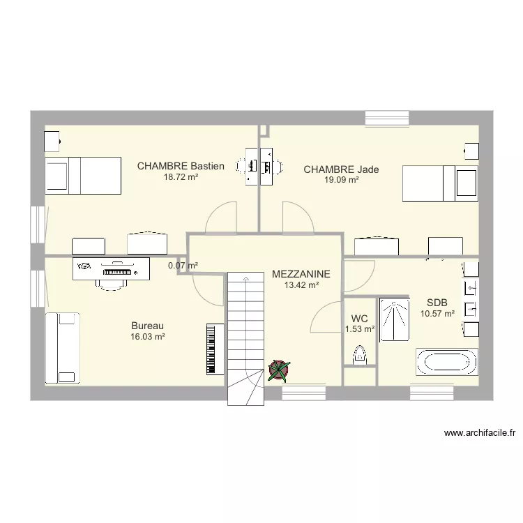 ameublement ETAGE. Plan de 