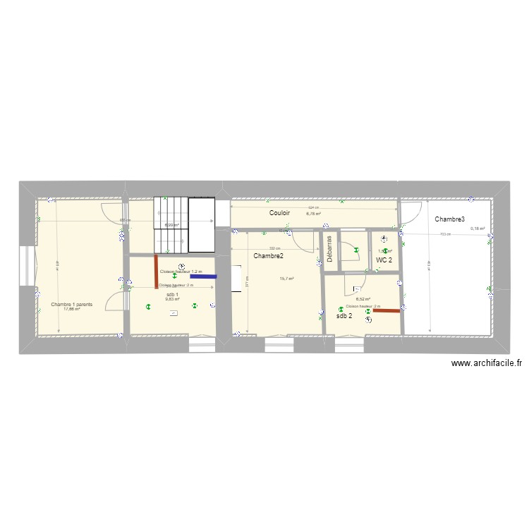 1 ETAGE 1 MONTIGNY electrécité 1. Plan de 0 pièce et 0 m2