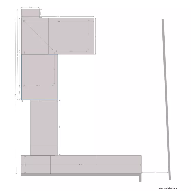 piscine pool bar en L dalle complete. Plan de 