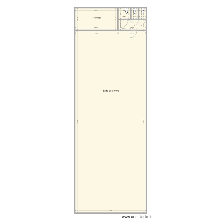 Caussanel - salle des fêtes. Plan de 6 pièces et 238 m2