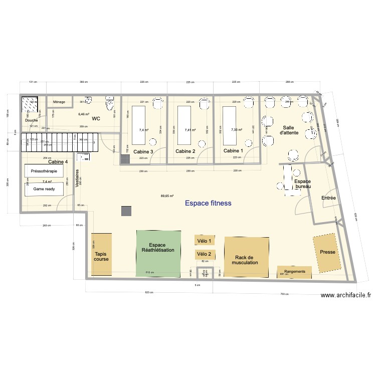 Plan meublé '. Plan de 6 pièces et 126 m2