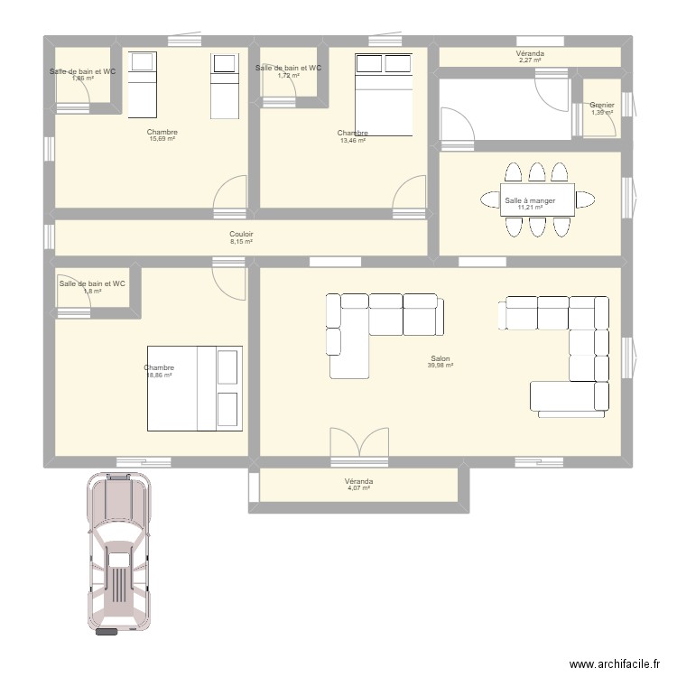 Maison Kin. Plan de 0 pièce et 0 m2
