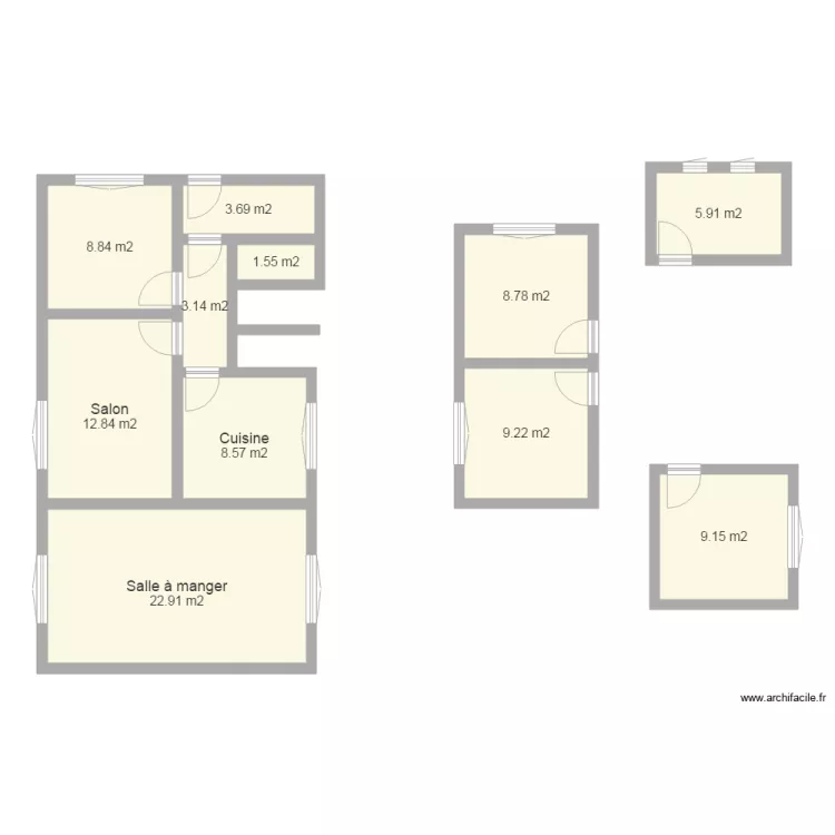 conflans rapide en 2 D. Plan de 