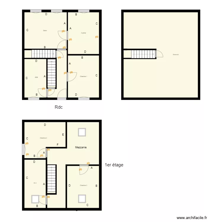 Croquis GERTH Maison. Plan de 