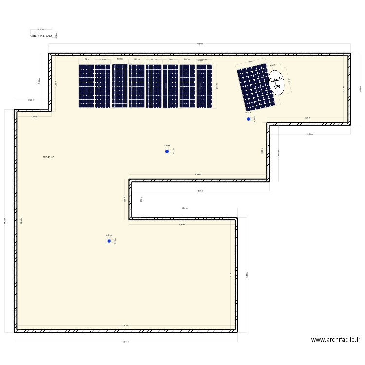 villa Chauvet  Charleroi. Plan de 1 pièce et 262 m2