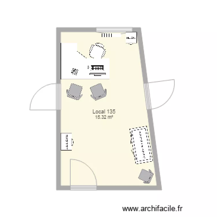 Local 135 fondation. Plan de 