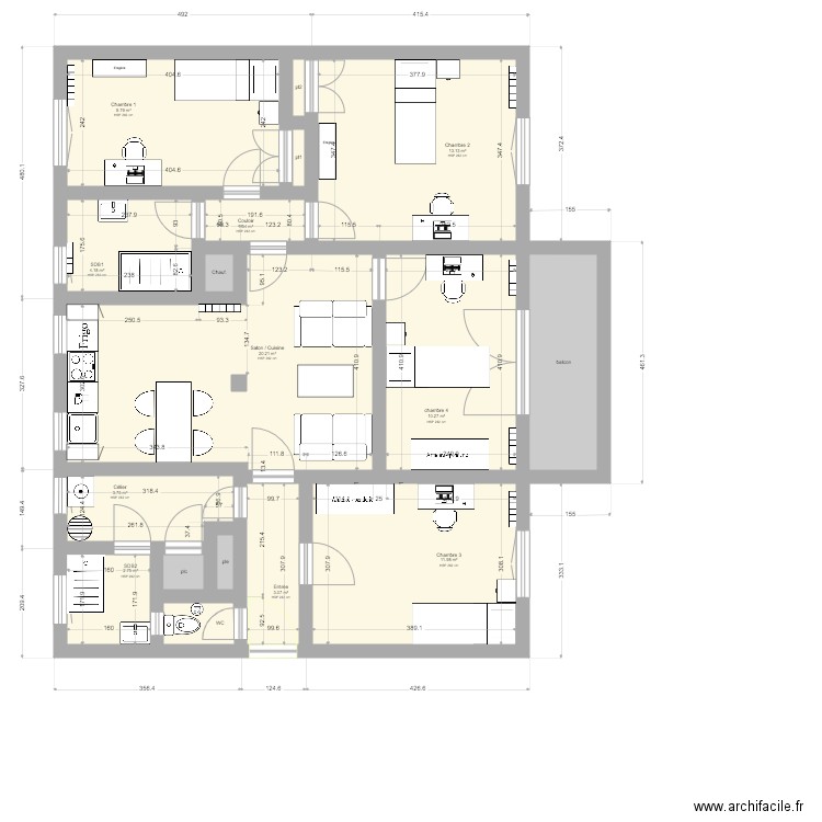 appartement renovation v13 20200517. Plan de 0 pièce et 0 m2
