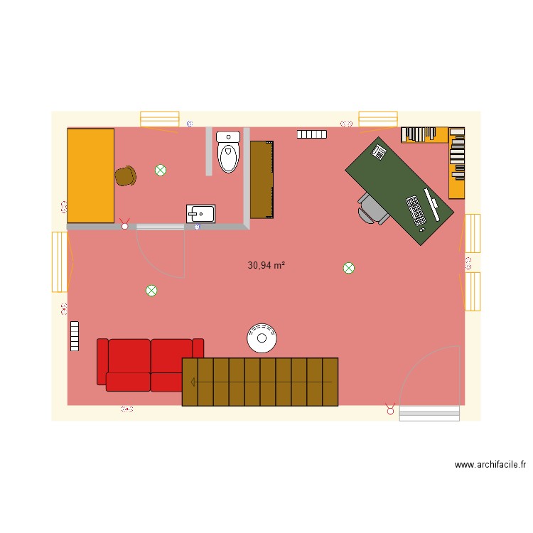 Luxery atelier pour plan electrique. Plan de 1 pièce et 31 m2