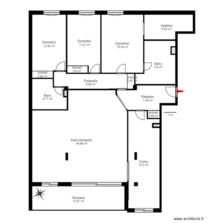 ED LES TEULADES IV 2 1 ESCALDES. Plan de 18 pièces et 160 m2