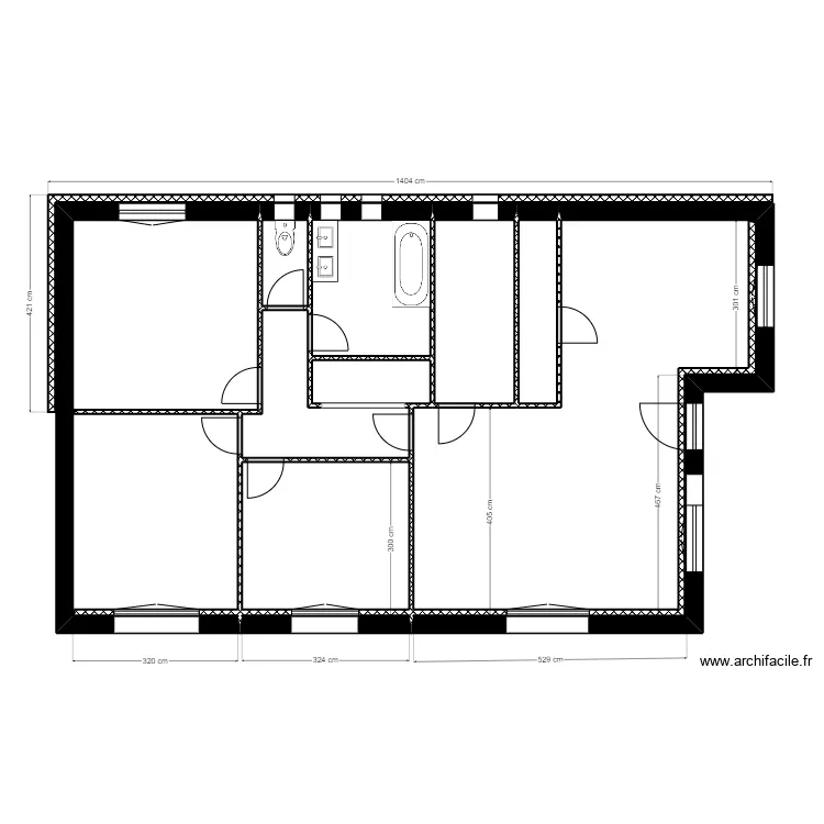 poli &eacute;tage c&ocirc;t&eacute;. Plan de 