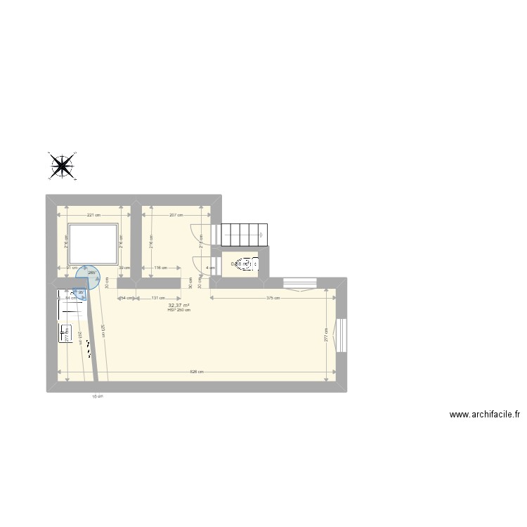 MacMahon v02. Plan de 7 pièces et 87 m2