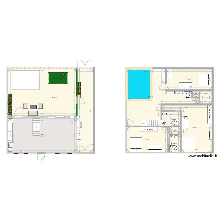 Maison Deauville Plan SousSol v6. Plan de 11 pièces et 252 m2