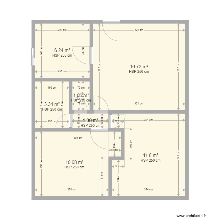 dos santos - voillard. Plan de 7 pièces et 51 m2