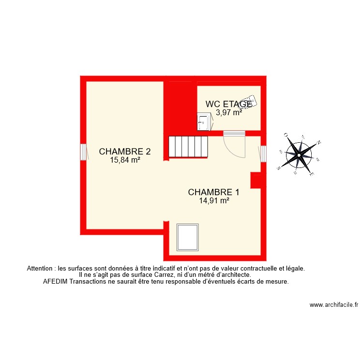 BI 8287 ETAGE PASCAL. Plan de 6 pièces et 37 m2