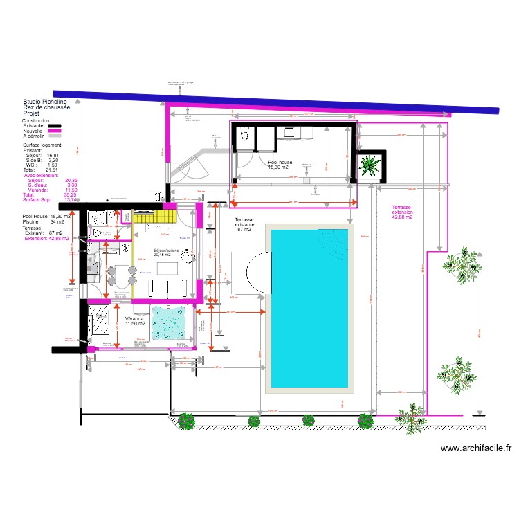 Studio Picholine Projet  04 18 STA 2 am&eacute;nagement. Plan de 0 pièce et 0 m2