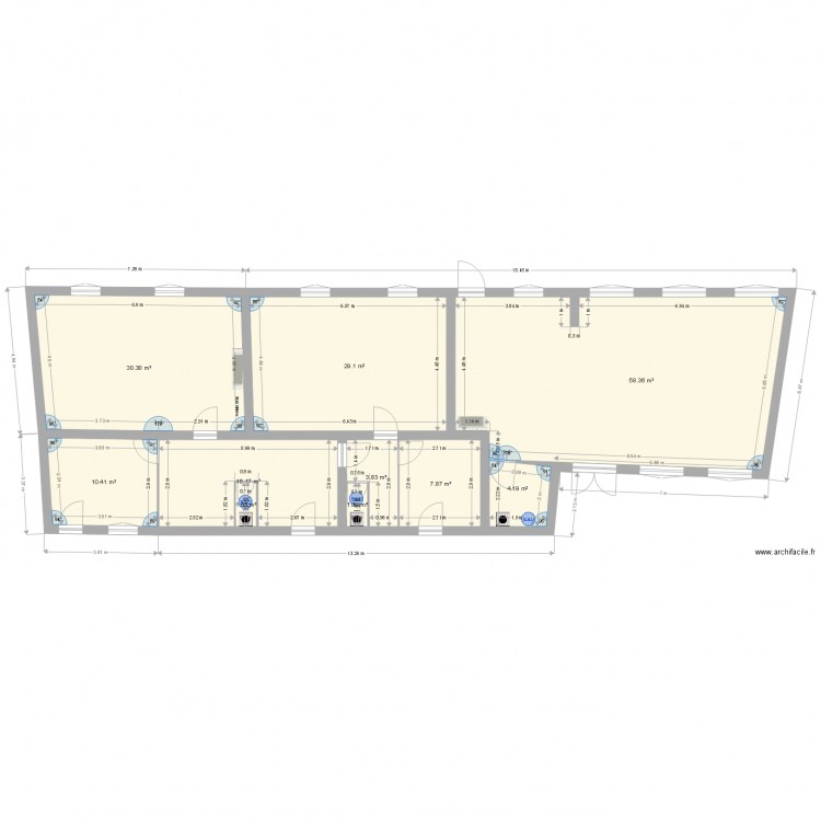 PLAN RDC SACRE COEUR ETAT INITIAL sans meubles PLAN 2. Plan de 0 pièce et 0 m2