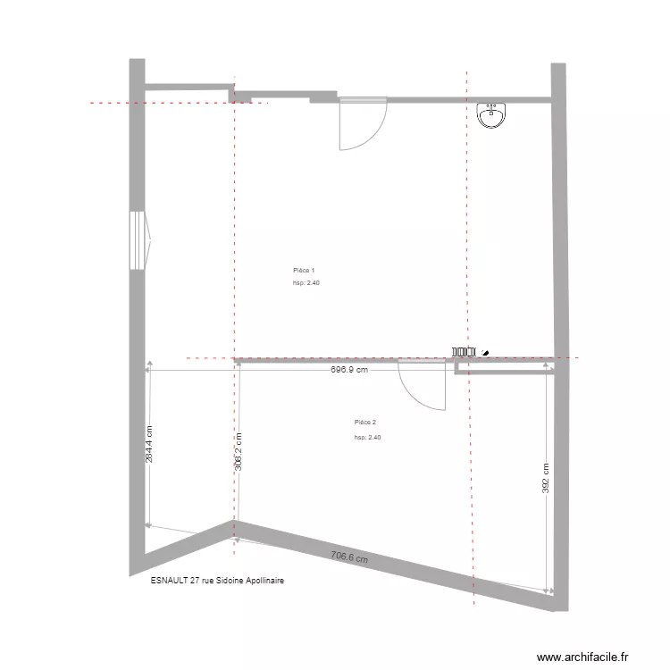ESNAULT projet&eacute; GRENIER. Plan de 