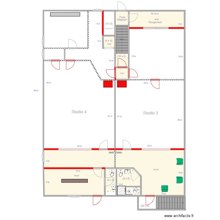 EDNL 2e étage 2 reaménagement. Plan de 0 pièce et 0 m2