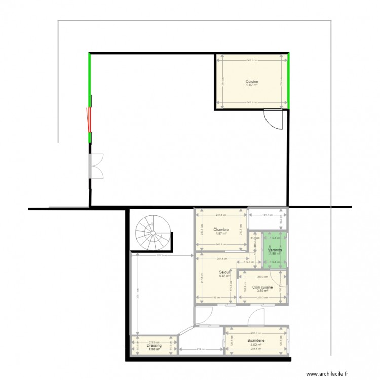 plan extension modifié. Plan de 0 pièce et 0 m2