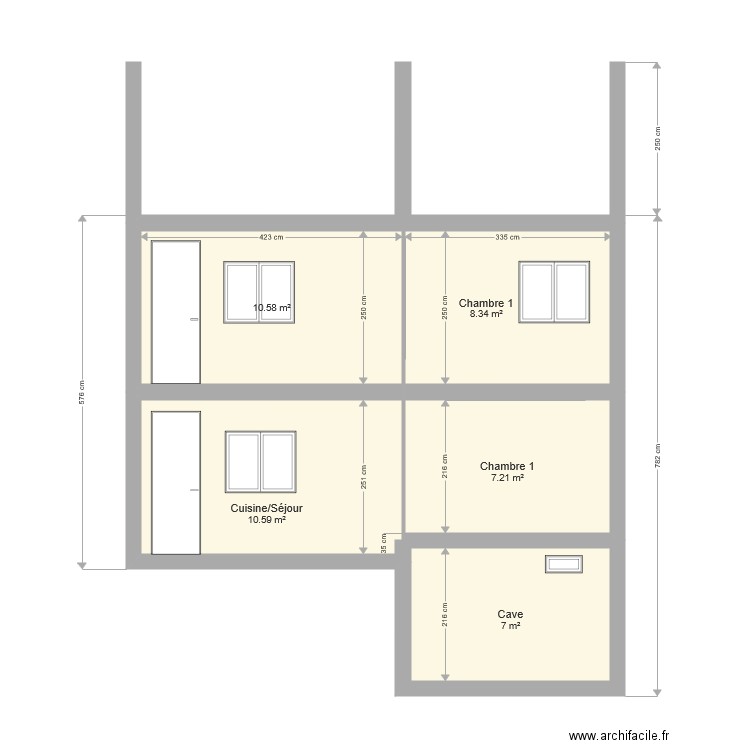 Plan en coupe de la grange. Plan de 0 pièce et 0 m2