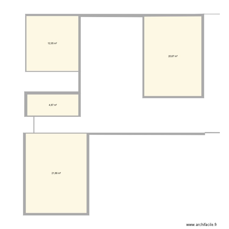 domaine. Plan de 4 pièces et 60 m2