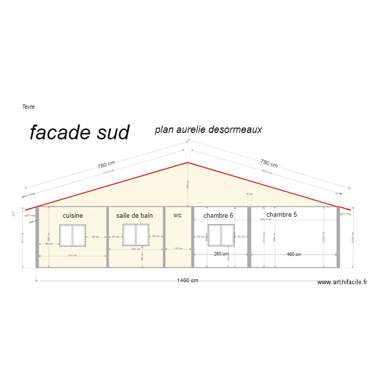 facade sud3. Plan de 2 pièces et 33 m2