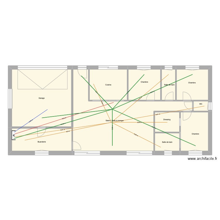 Plan VMC. Plan de 11 pièces et 156 m2