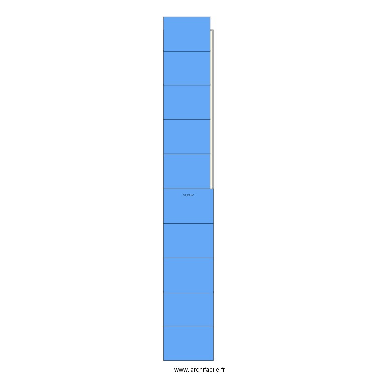 plan toiture. Plan de 1 pièce et 58 m2