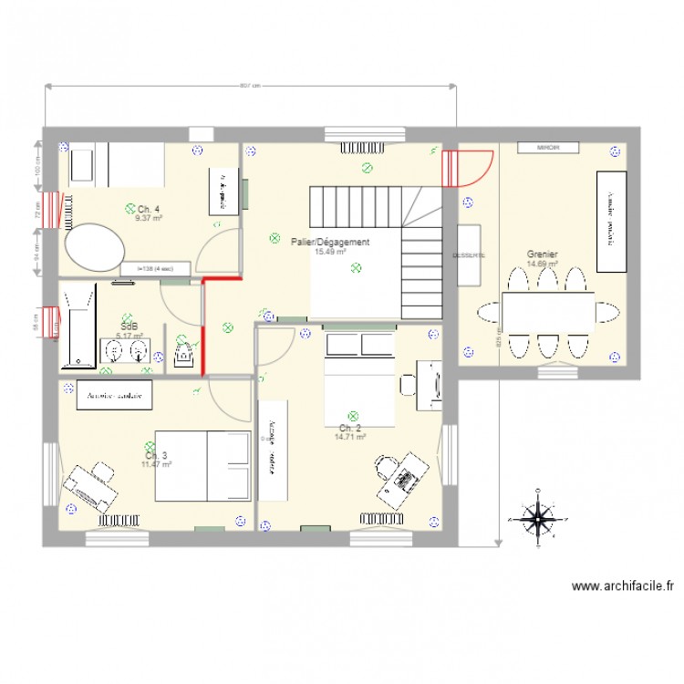 SalvyAucamville 1er étage. Plan de 0 pièce et 0 m2