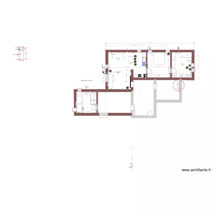 Appartement atelier 2. Plan de 
