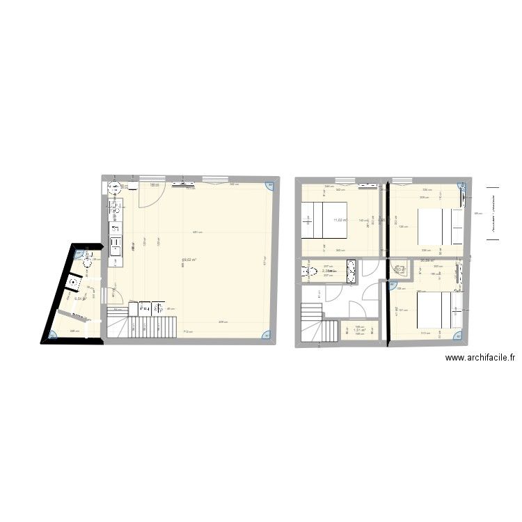 maison l'isle du nord eau. Plan de 8 pièces et 93 m2