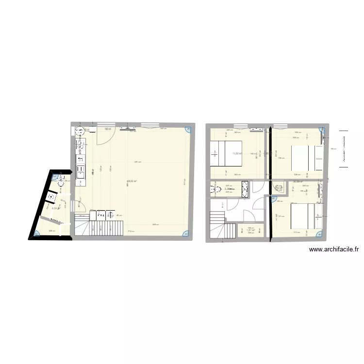 maison l'isle du nord eau. Plan de 